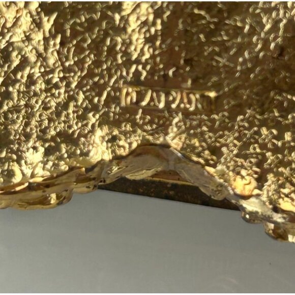 Gold & White Heart Metal Trinket Box Hinged Made in Japan Rose Floral VTG READ - Picture 15 of 16